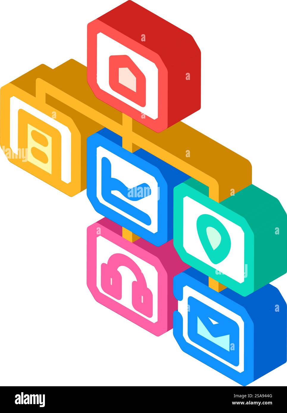 information architecture ux ui design isometric icon vector ...