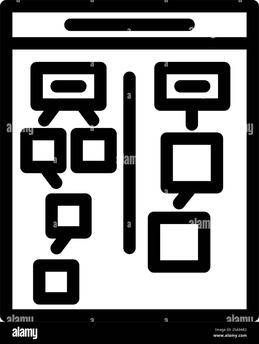 affinity diagram ux ui design line icon vector. affinity diagram ux ui ...