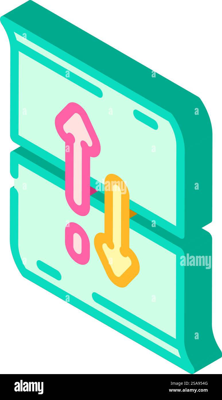 scroll hijacking ux ui design isometric icon vector. scroll hijacking ...
