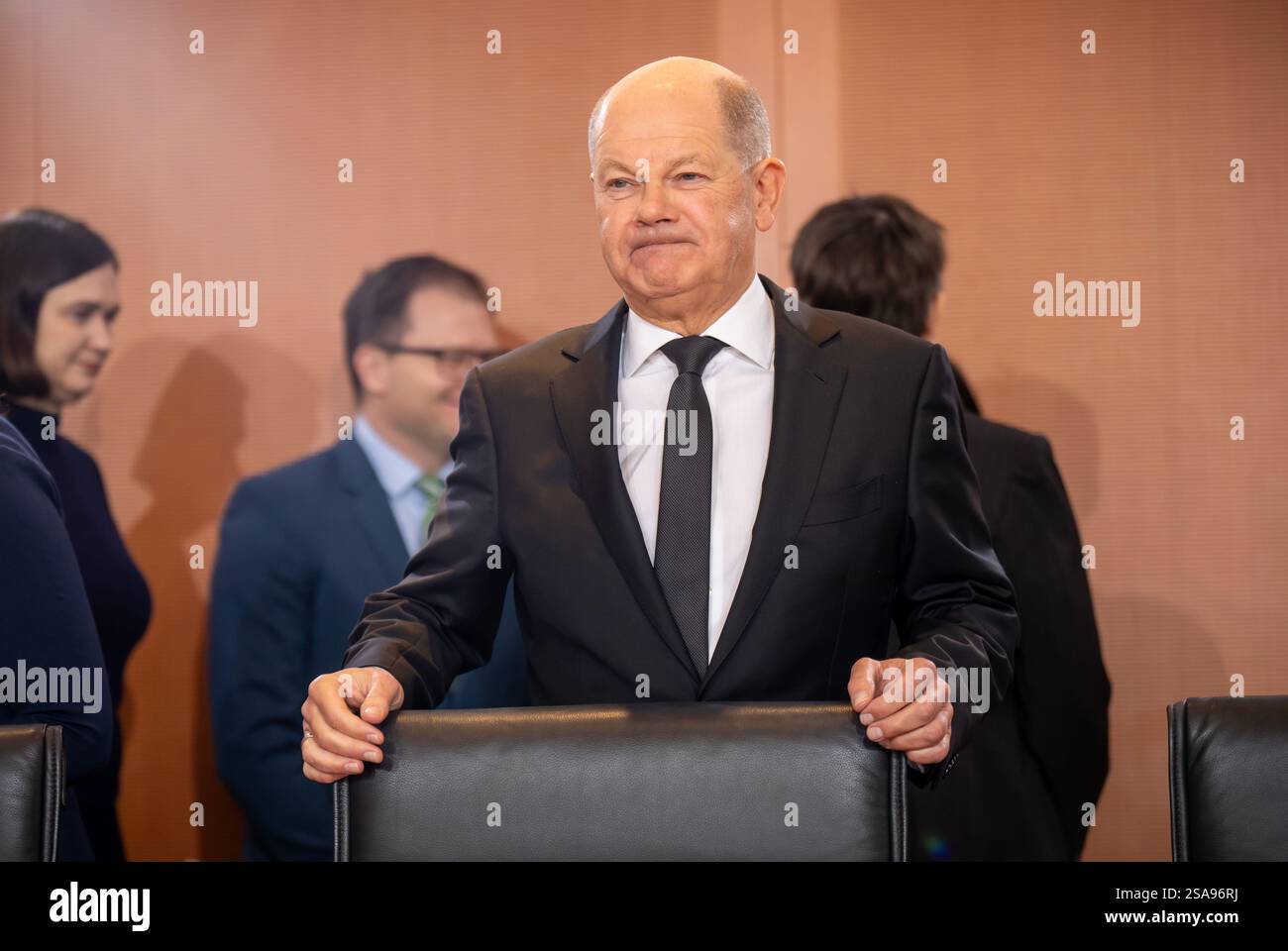 29 January 2025, Berlin Federal Chancellor Olaf Scholz (SPD) arrives