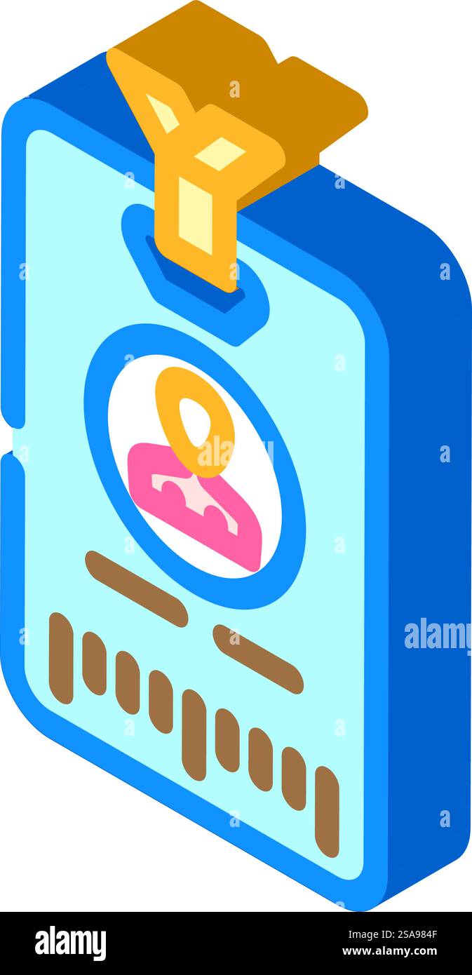 attendee badge isometric icon vector. attendee badge sign. isolated ...