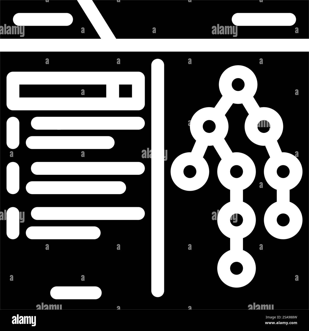 search algorithm seo glyph icon vector. search algorithm seo sign. isolated symbol illustration. search algorithm seo glyph icon vector illustration Stock Vector