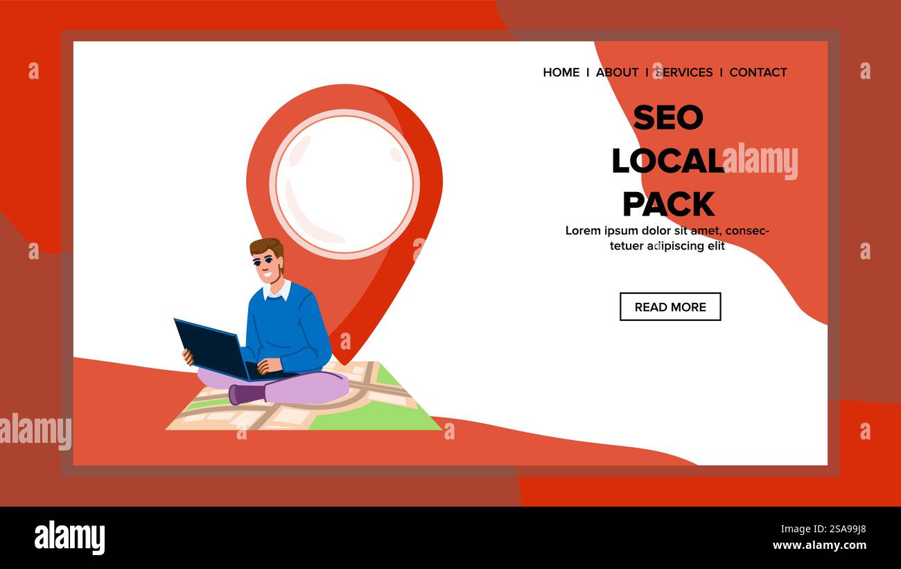 optimization seo local pack vector. search results, maps listing ...