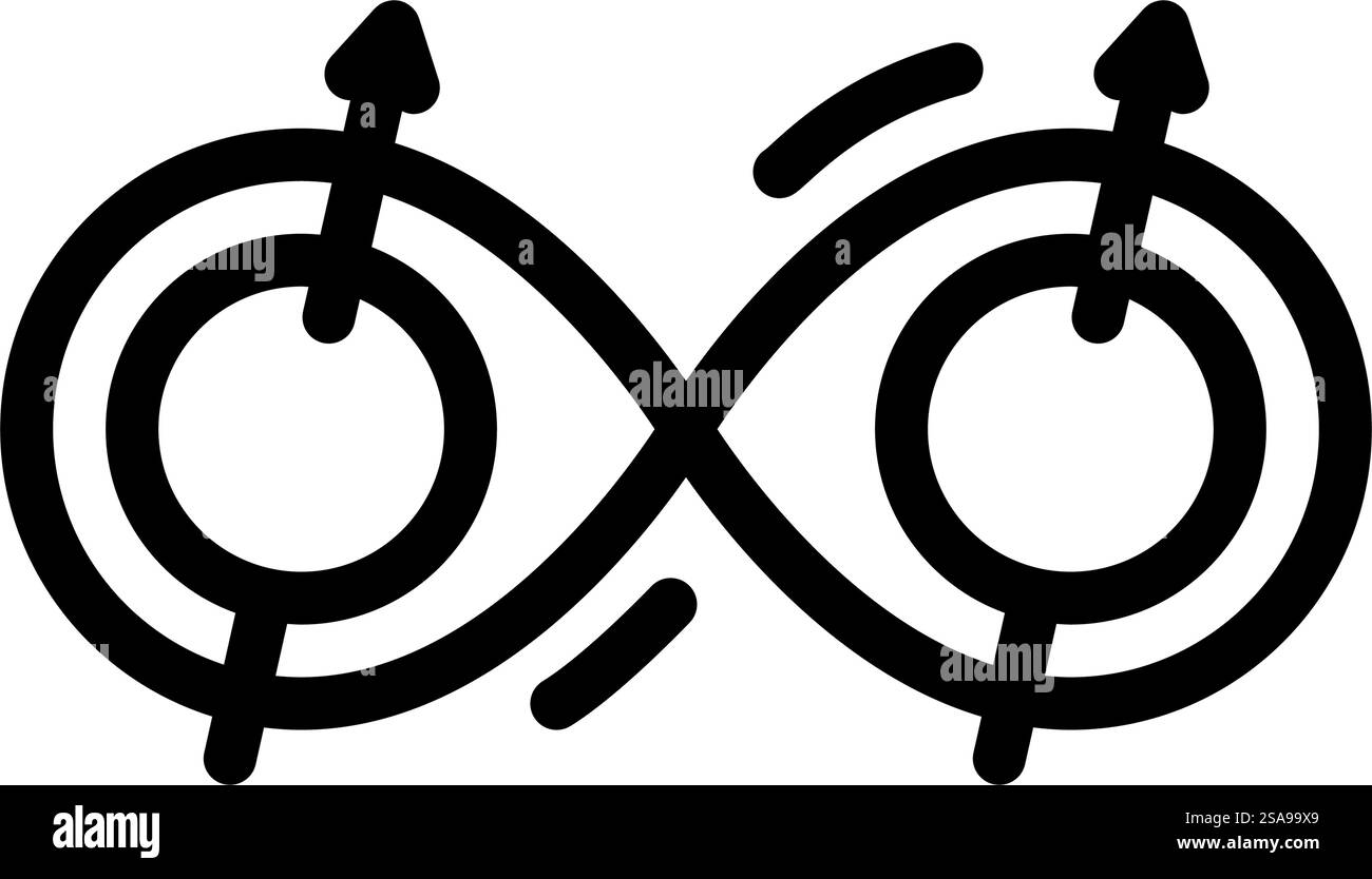 entanglement quantum technology line icon vector. entanglement quantum ...