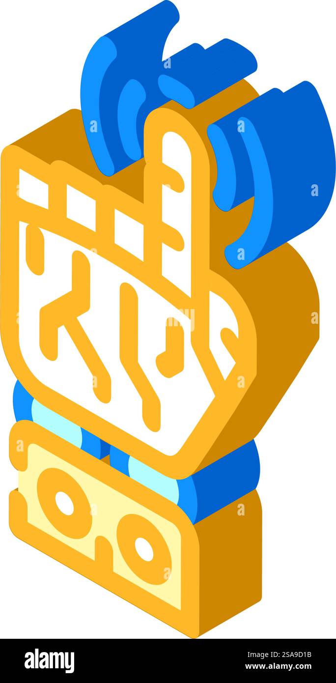 pointer robot hand gesture isometric icon vector. pointer robot hand gesture sign. isolated symbol illustration. pointer robot hand gesture isometric icon vector illustration Stock Vector