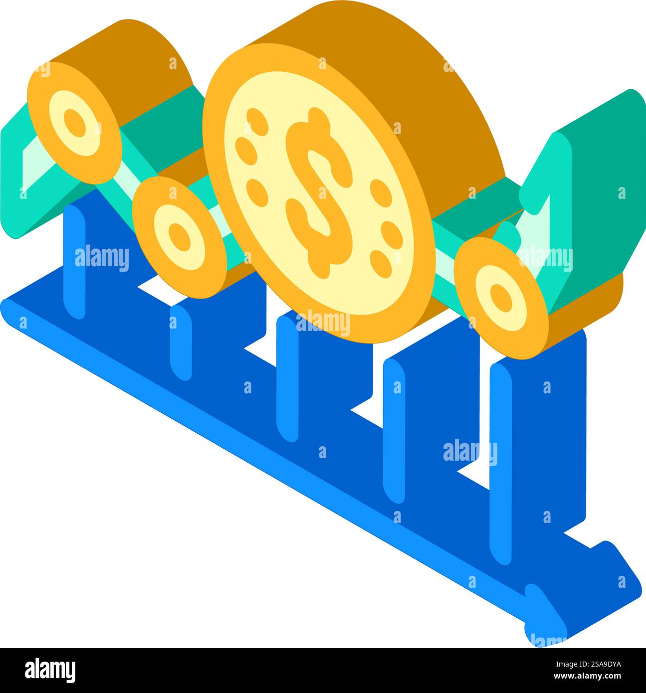cash flow management business process isometric icon vector. cash flow ...