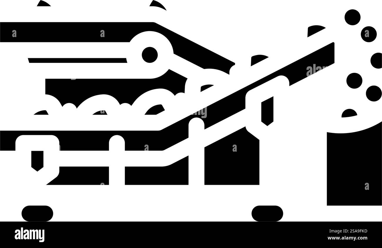 conveyor wood pellets glyph icon vector. conveyor wood pellets sign ...