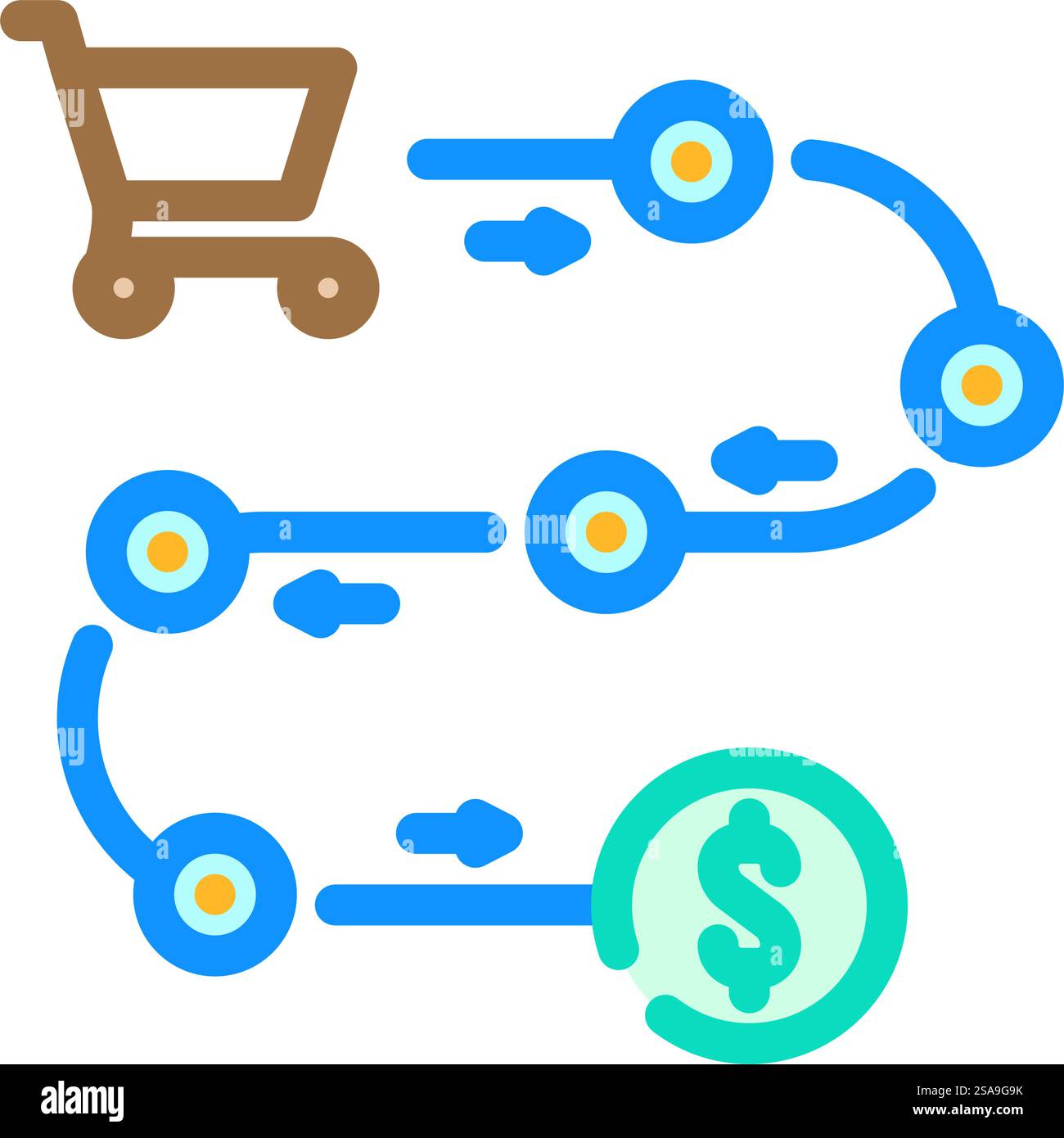 sales process business process color icon vector. sales process ...