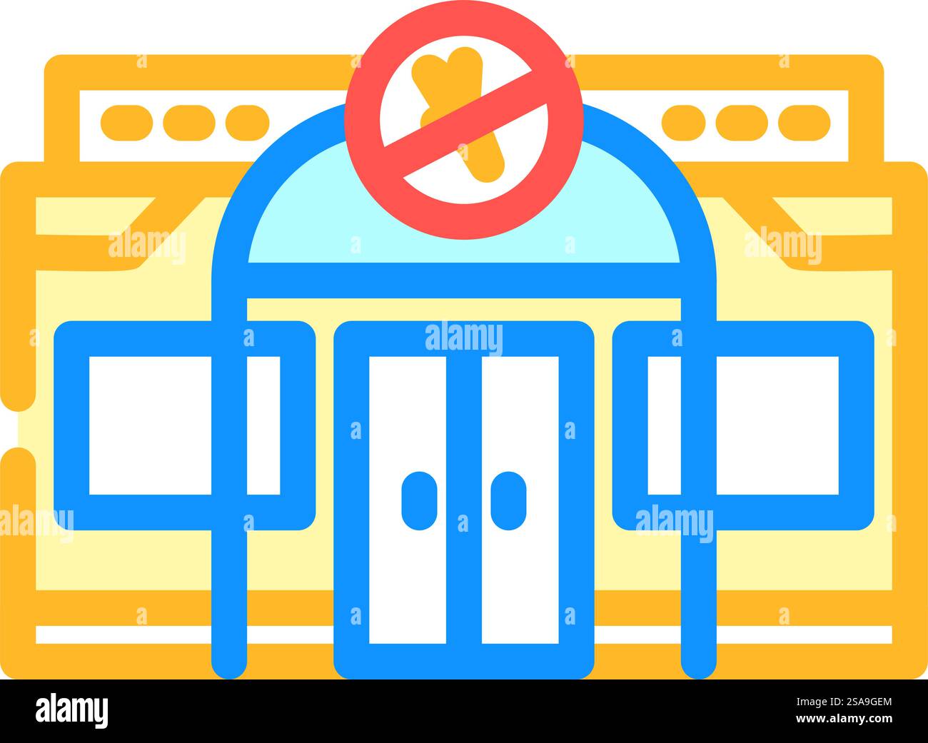 Gluten free cafe street color icon vector gluten free cafe street sign