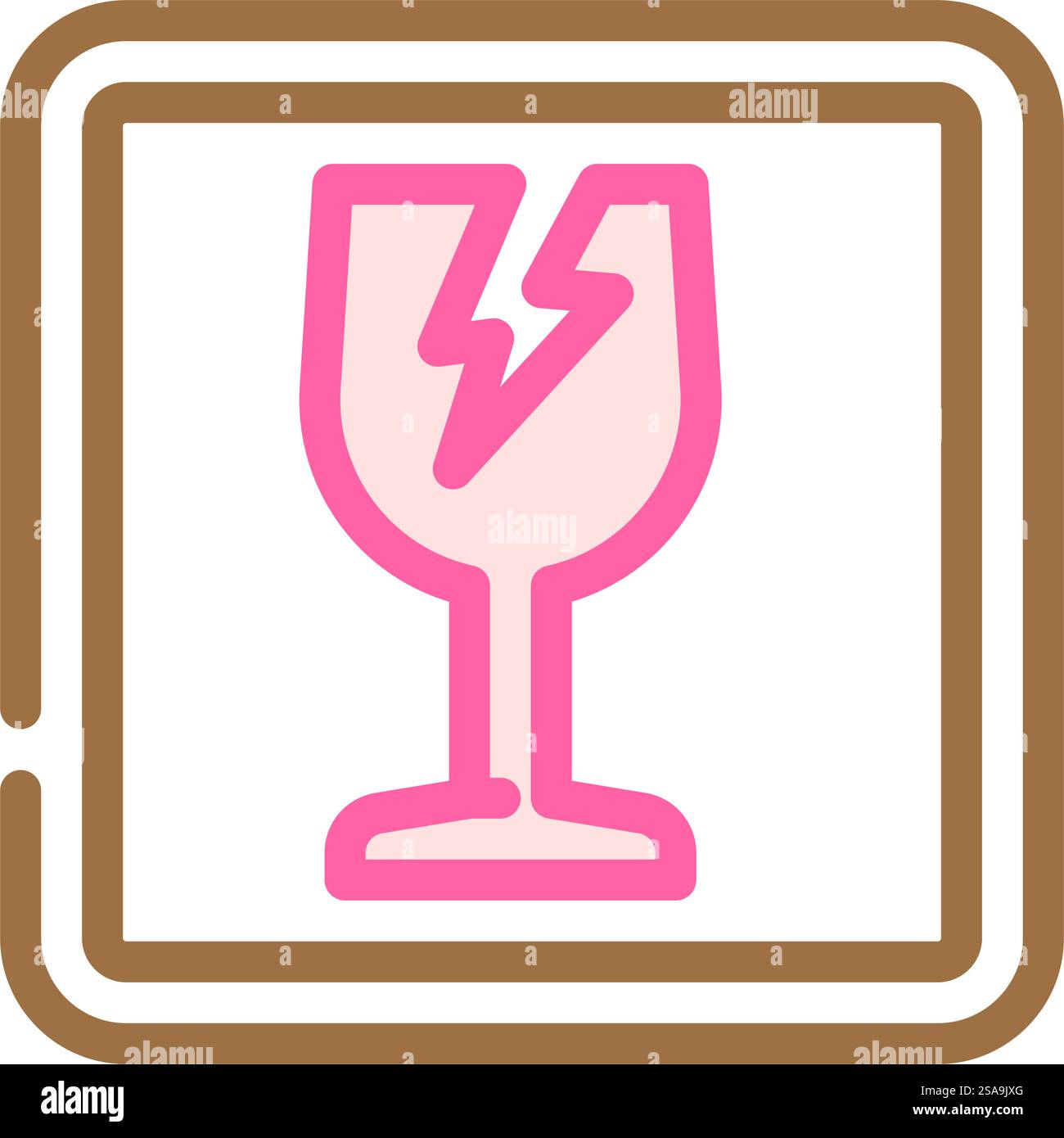 fragile product label warning color icon vector. fragile product label ...