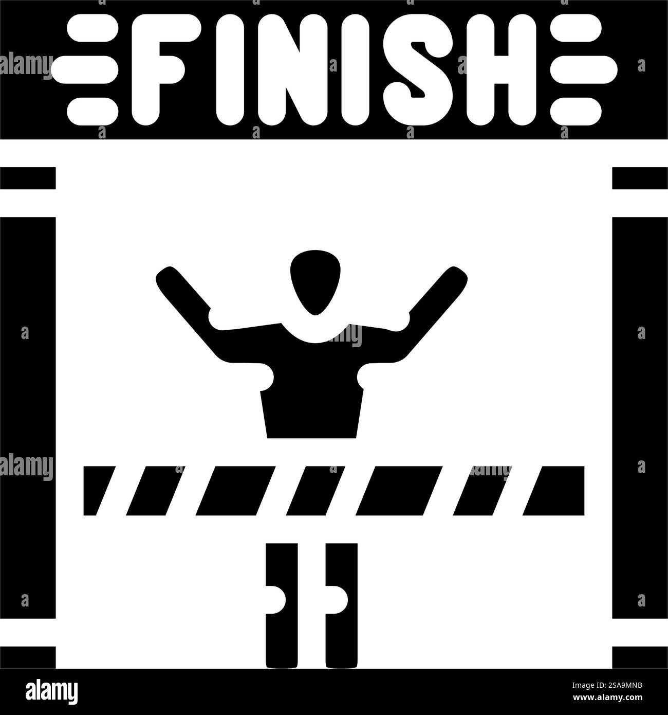 marathon finish line progress glyph icon vector. marathon finish line ...