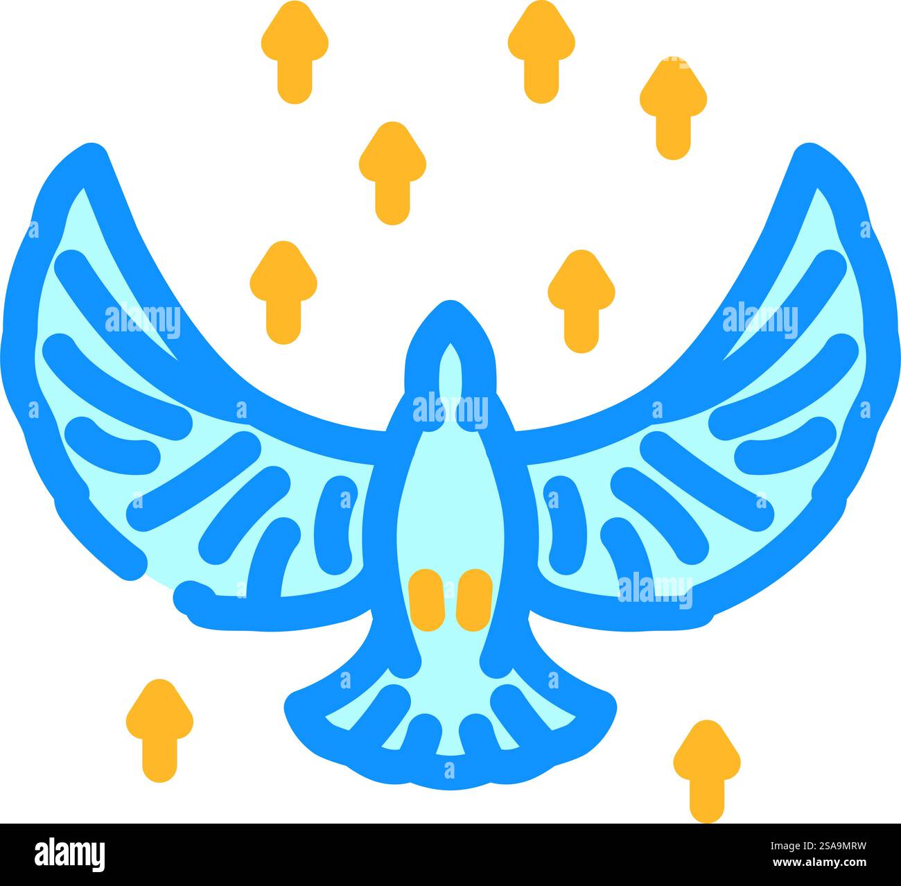 flying bird progress color icon vector. flying bird progress sign ...