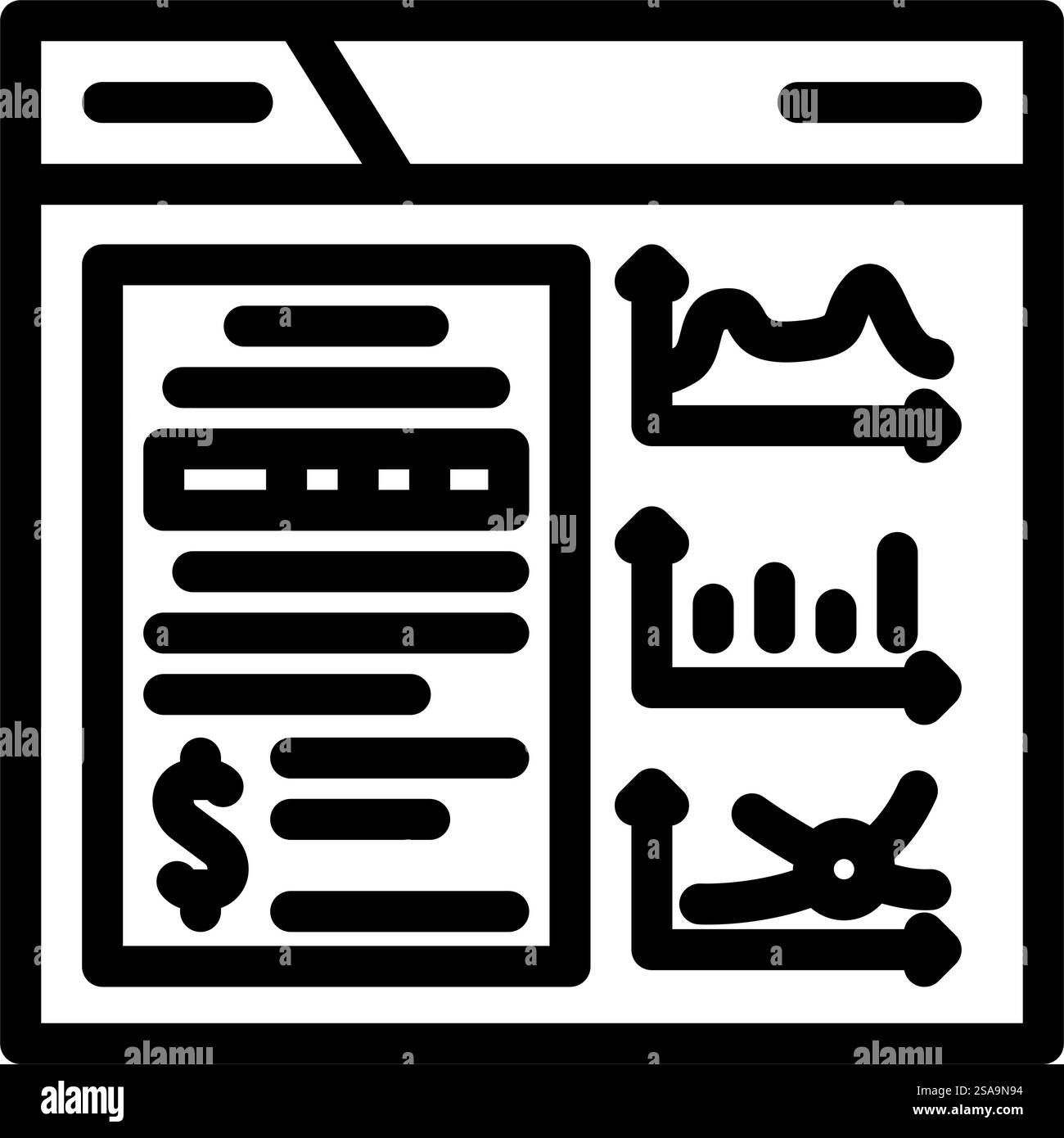 business intelligence process line icon vector. business intelligence ...