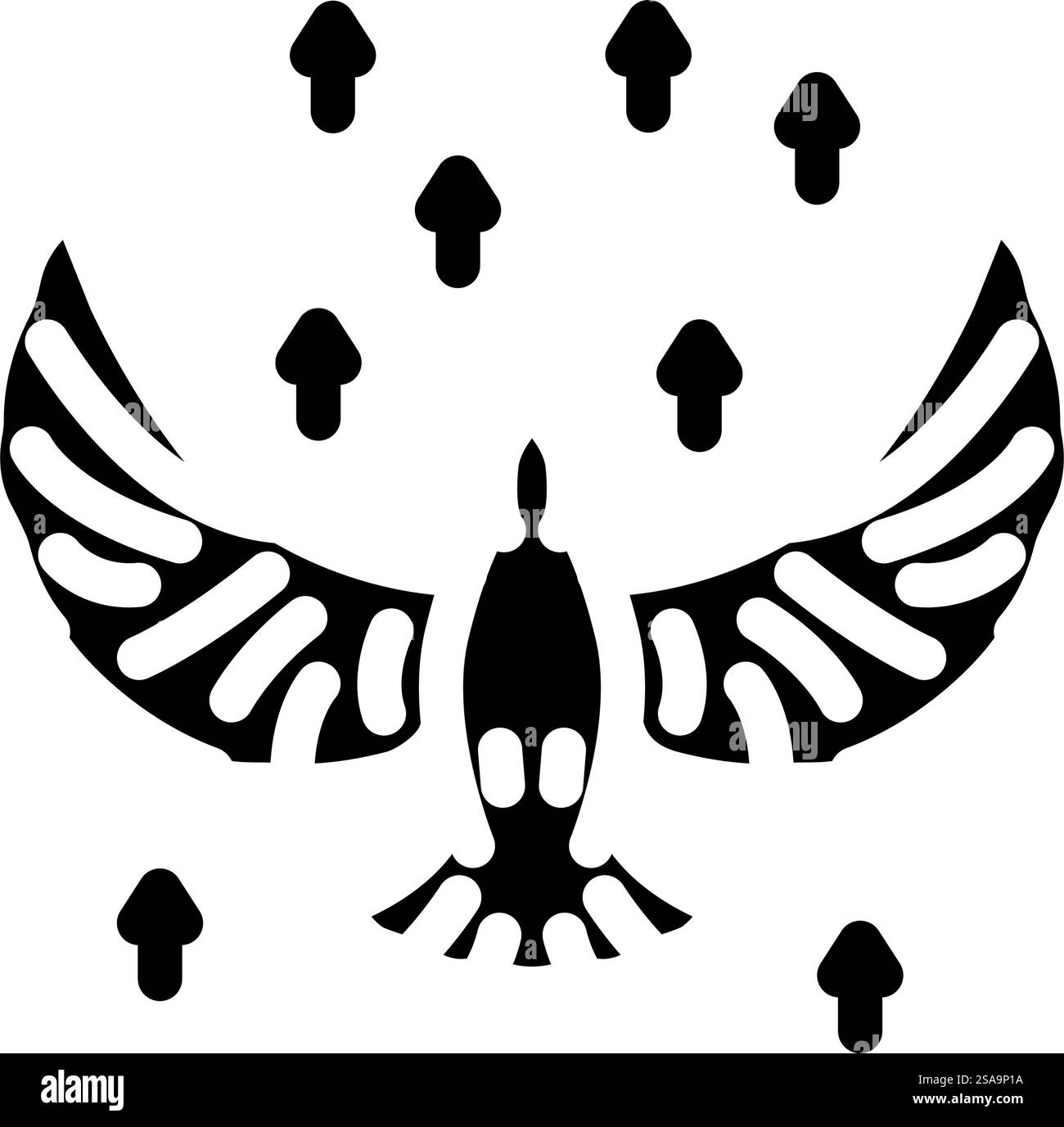flying bird progress glyph icon vector. flying bird progress sign ...