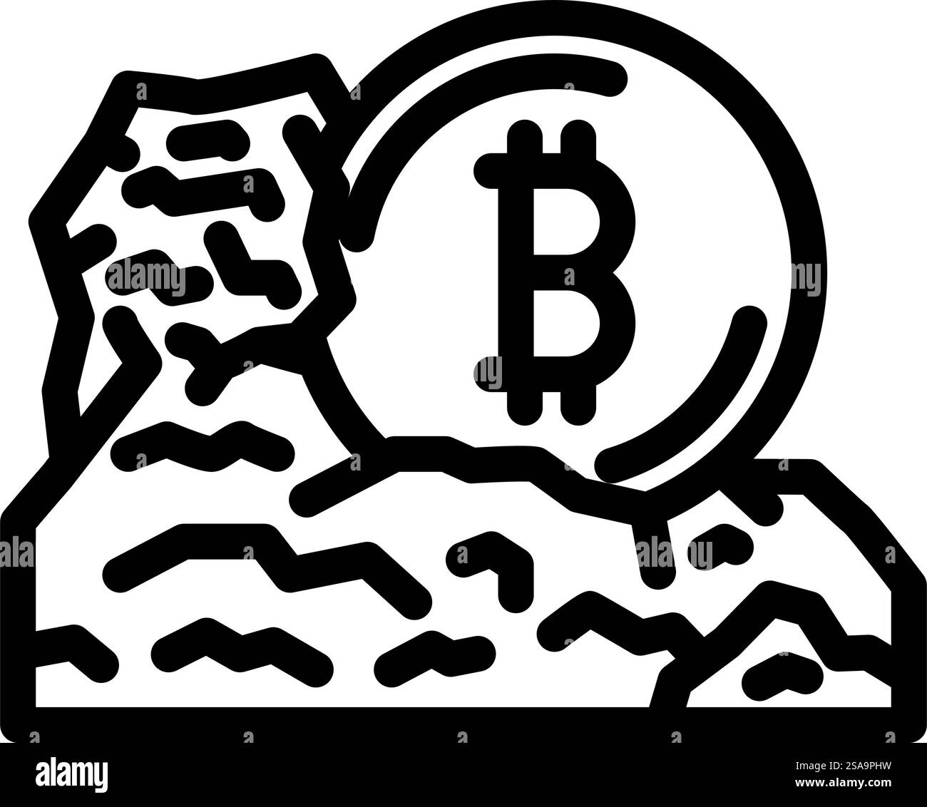 cryptocurrency mining line icon vector. cryptocurrency mining sign. isolated contour symbol black illustration. cryptocurrency mining line icon vector illustration Stock Vector