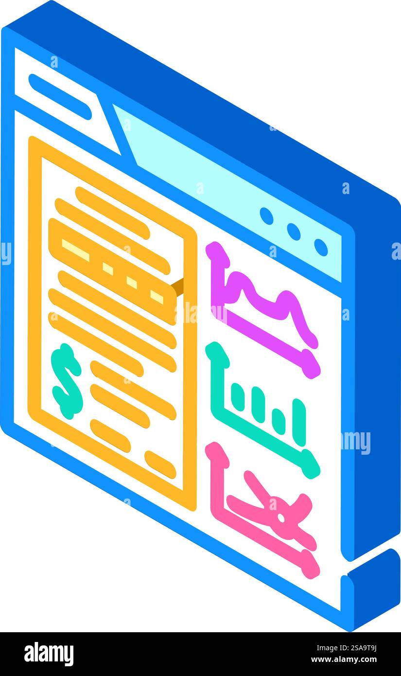 business intelligence process isometric icon vector. business ...