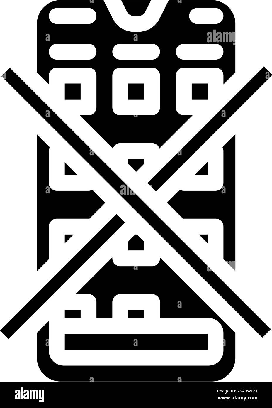 no app required label product caution glyph icon vector. no app ...