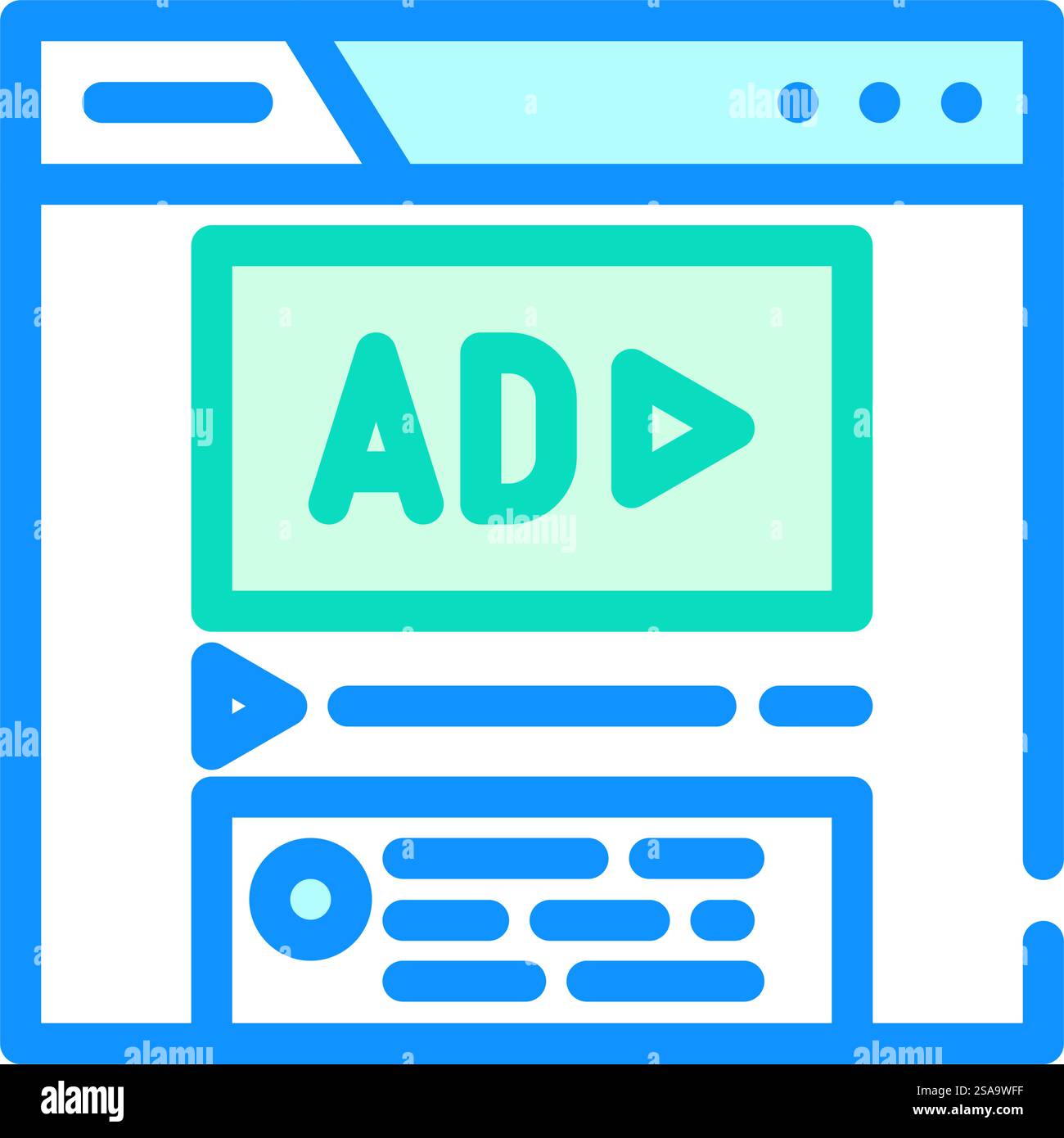 sponsored content color icon vector. sponsored content sign. isolated ...