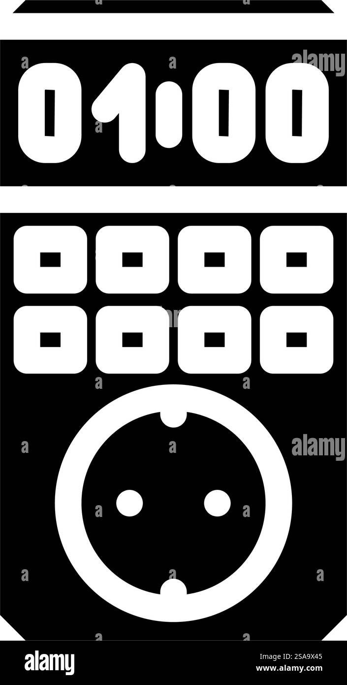 programmable timer energy conservation glyph icon vector. programmable ...
