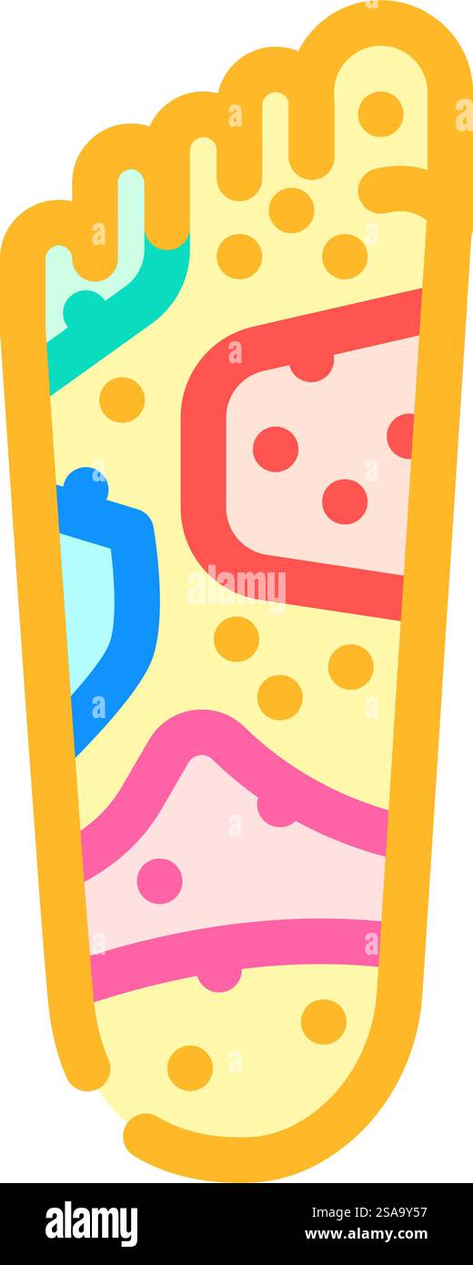 foot points acupuncture color icon vector. foot points acupuncture sign ...