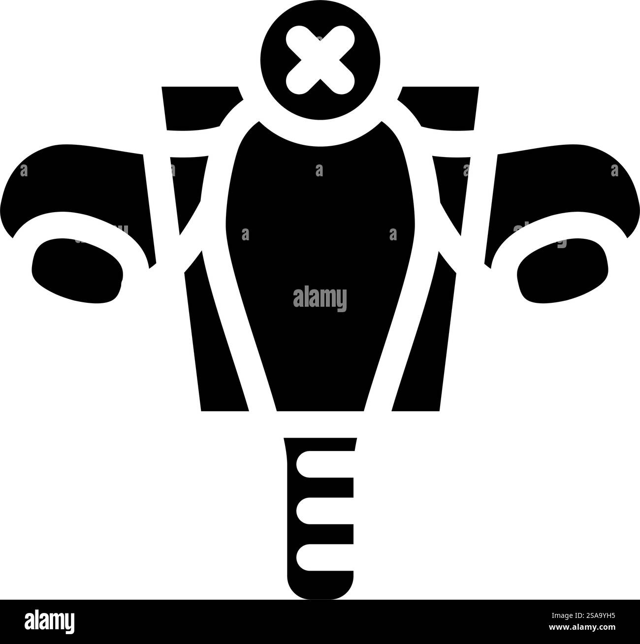 hysterectomy surgery glyph icon vector. hysterectomy surgery sign ...