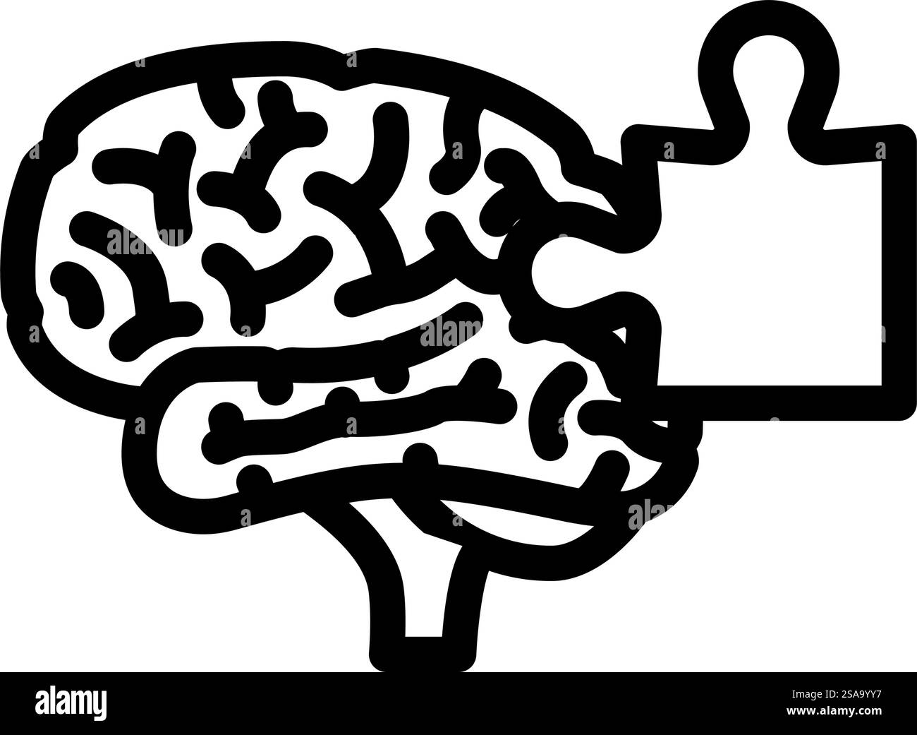 puzzle piece brainstorm line icon vector. puzzle piece brainstorm sign ...