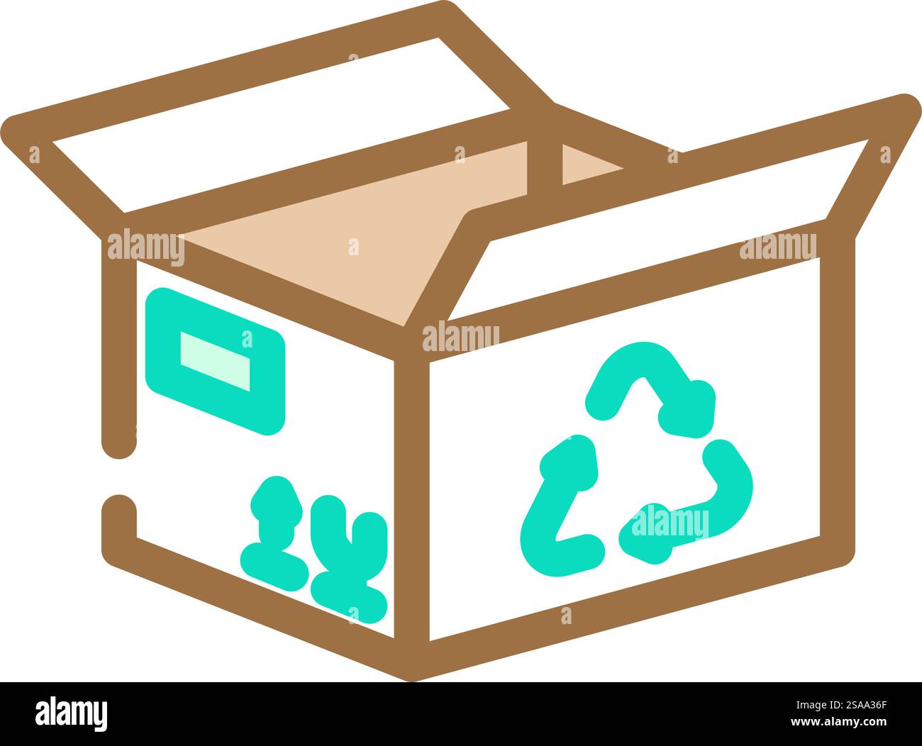 reusable box cardboard packaging color icon vector. reusable box ...