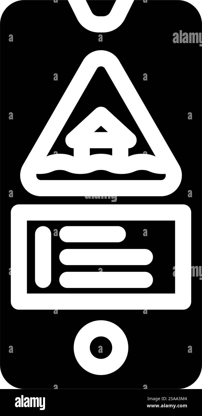 Emergency Flood Warning Glyph Icon Vector Emergency Flood Warning Sign
