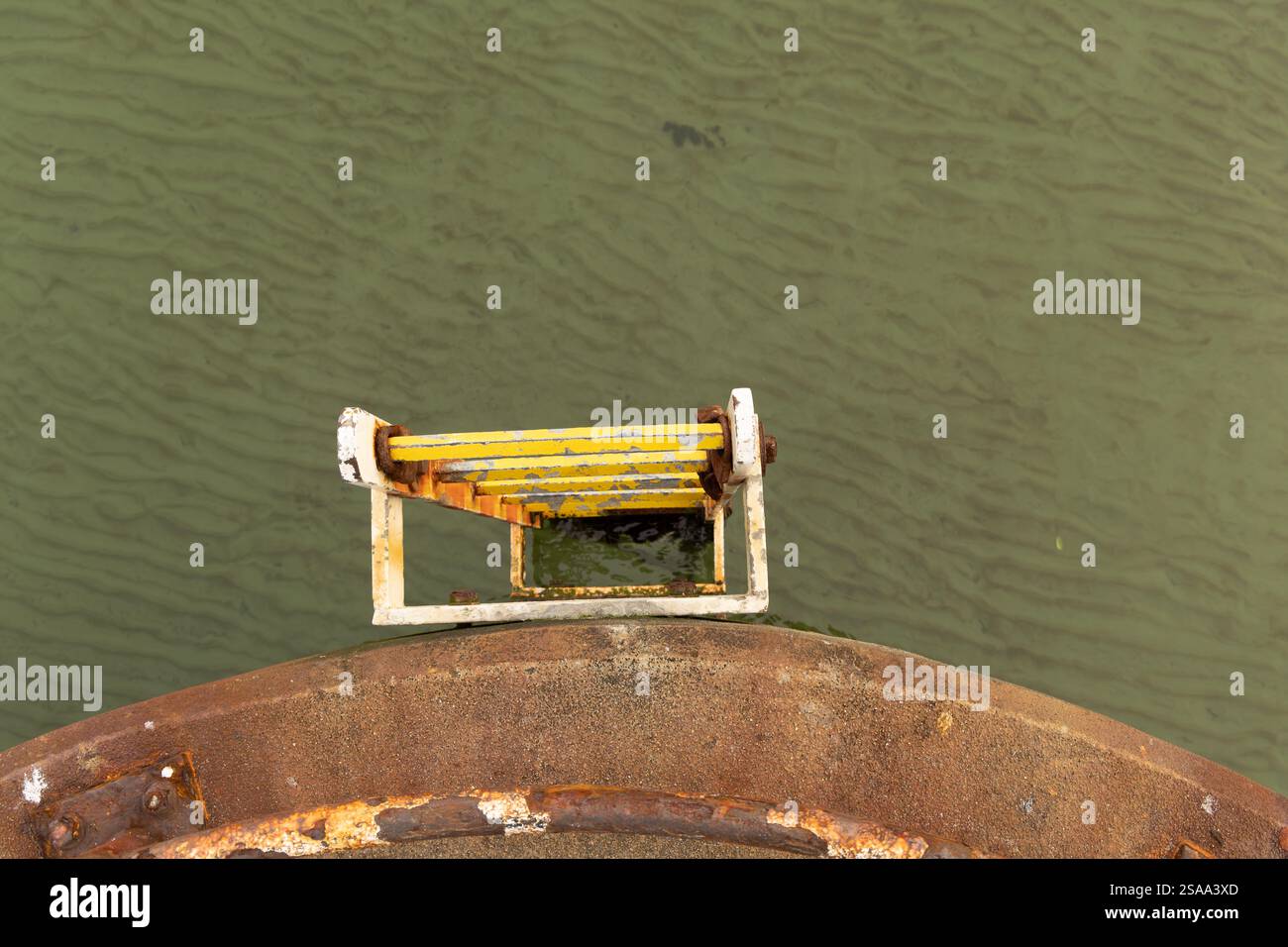 Walking along the Baltic coast towards Gdynia, woman in winter jacket, panorama of Gdynia Stock Photo