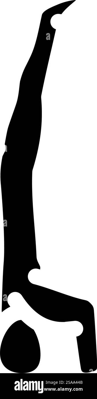 headstand sirsasana yoga glyph icon vector. headstand sirsasana yoga ...