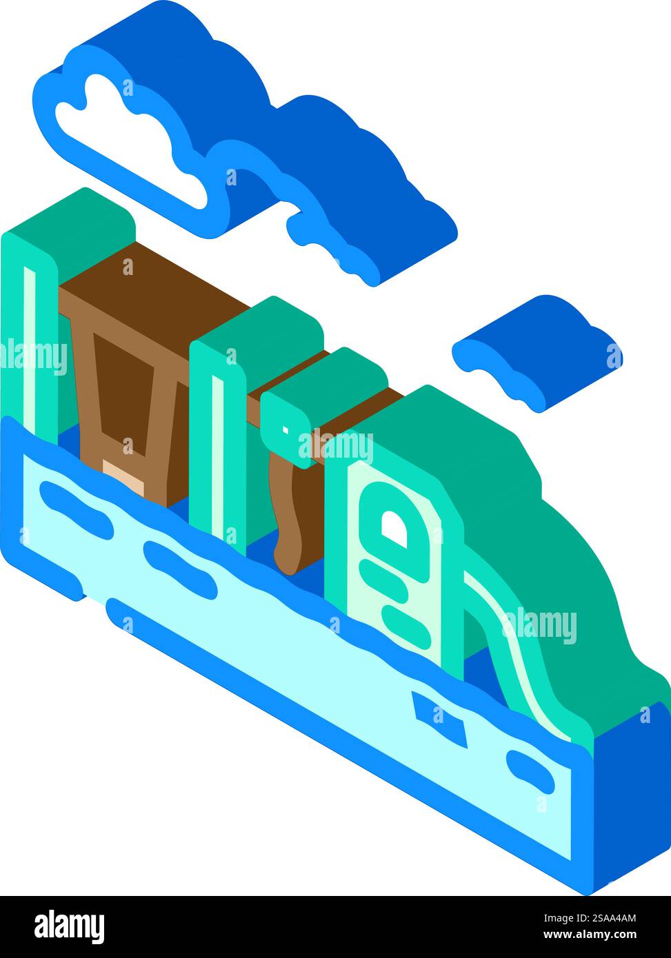 flooded park disaster isometric icon vector. flooded park disaster sign ...