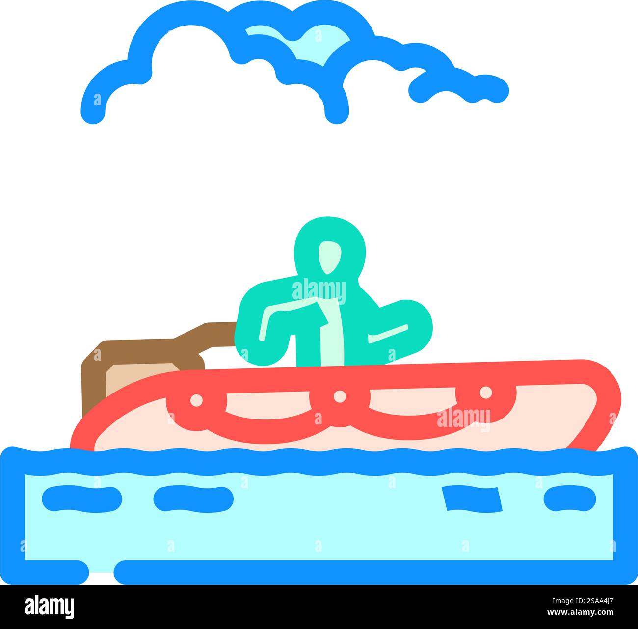 water rescue boat disaster color icon vector. water rescue boat ...