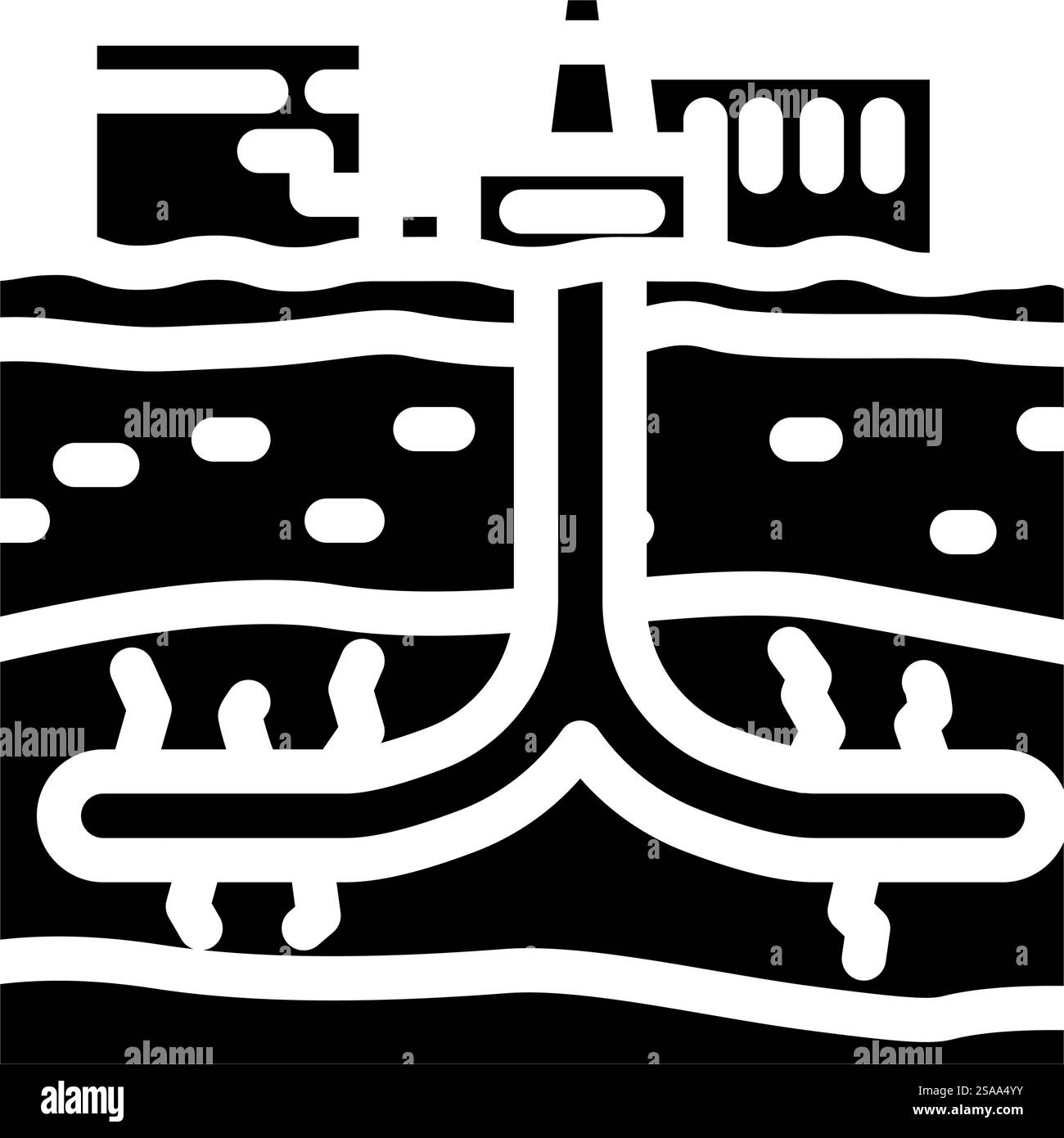 hydraulic fracturing oil industry glyph icon vector. hydraulic ...