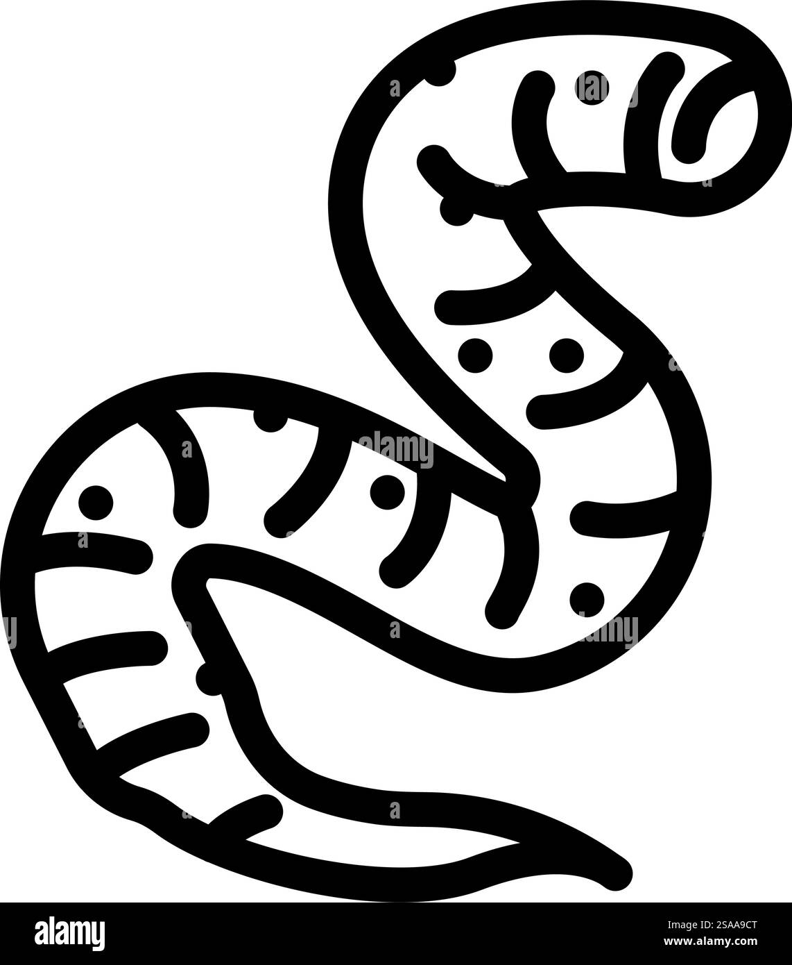 roundworm parasite line icon vector. roundworm parasite sign. isolated ...