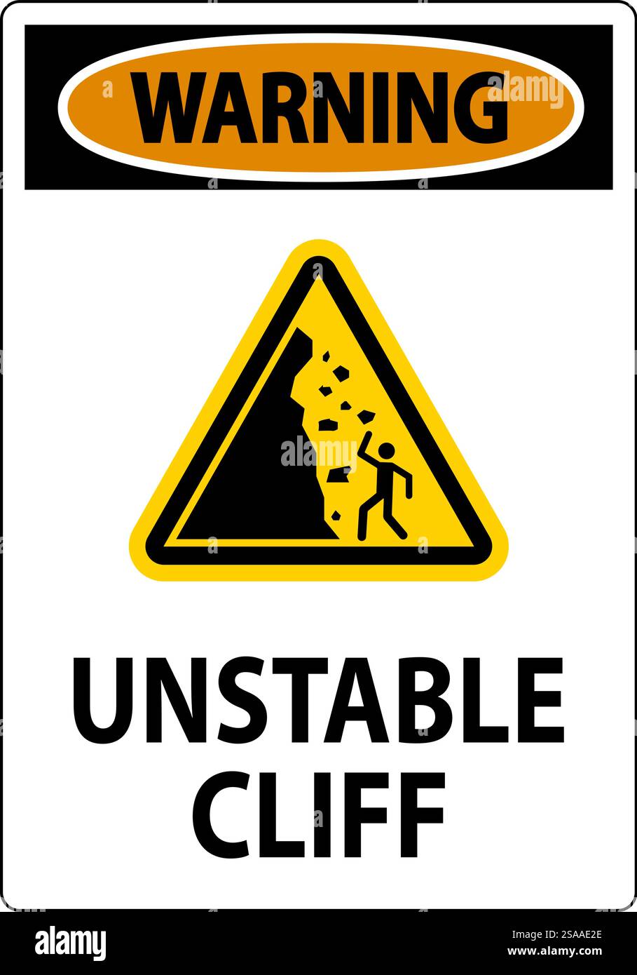 Water Safety Sign, Warning - Unstable Cliff Stock Vector Image & Art ...