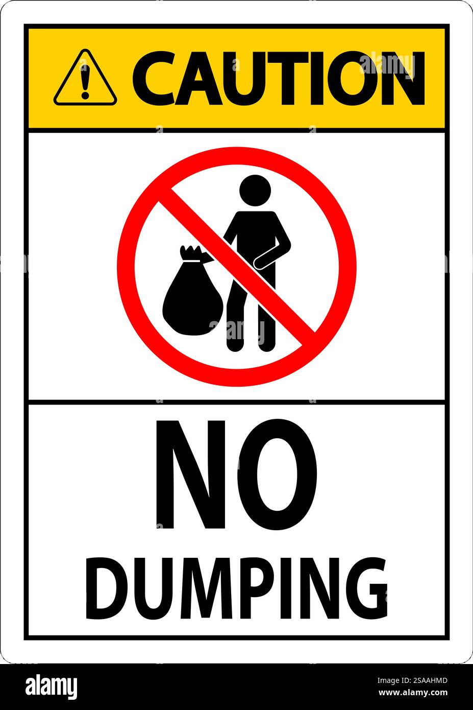 Caution No Dumping Sign Stock Vector