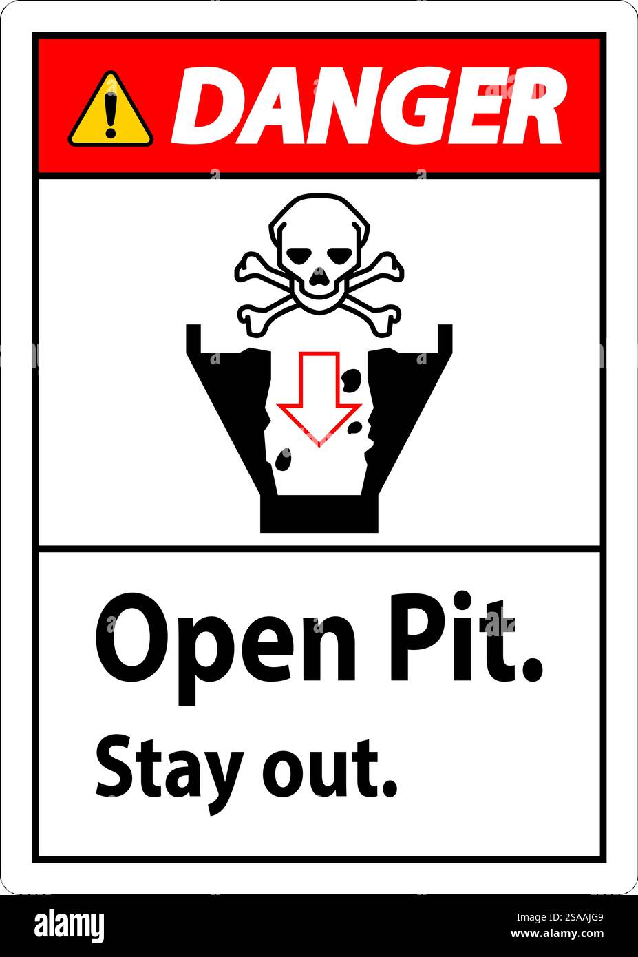 Danger Sign Open Pit, Stay Out Stock Vector Image & Art - Alamy
