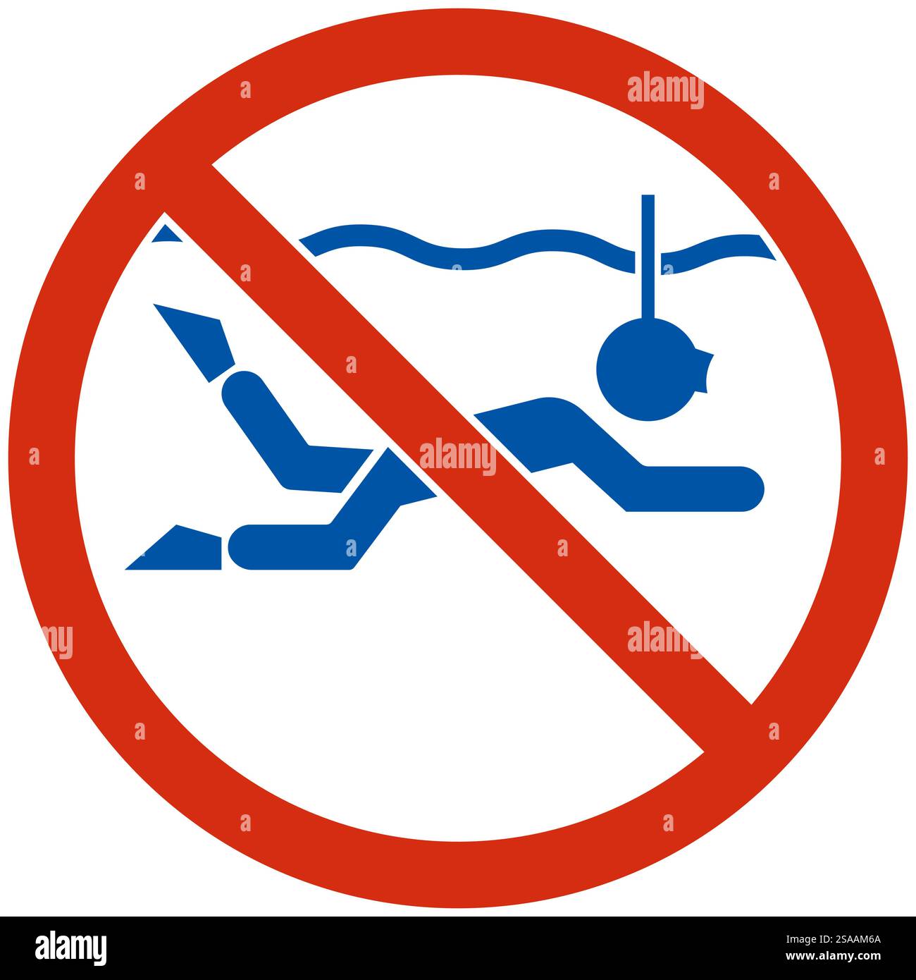 Water Safety Sign Attention, No Snorkeling Stock Vector