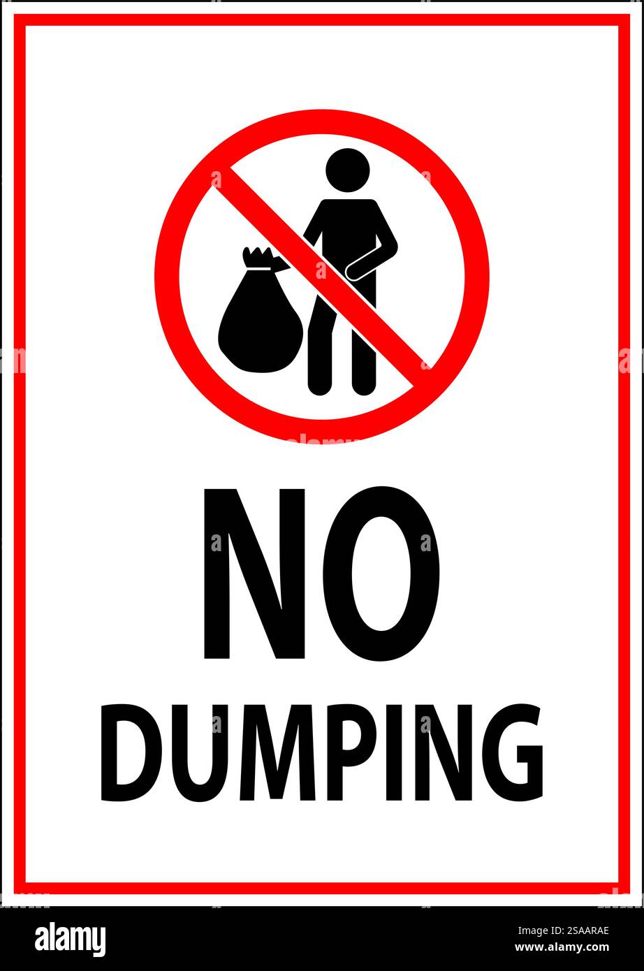 Symbol No Dumping Sign Stock Vector