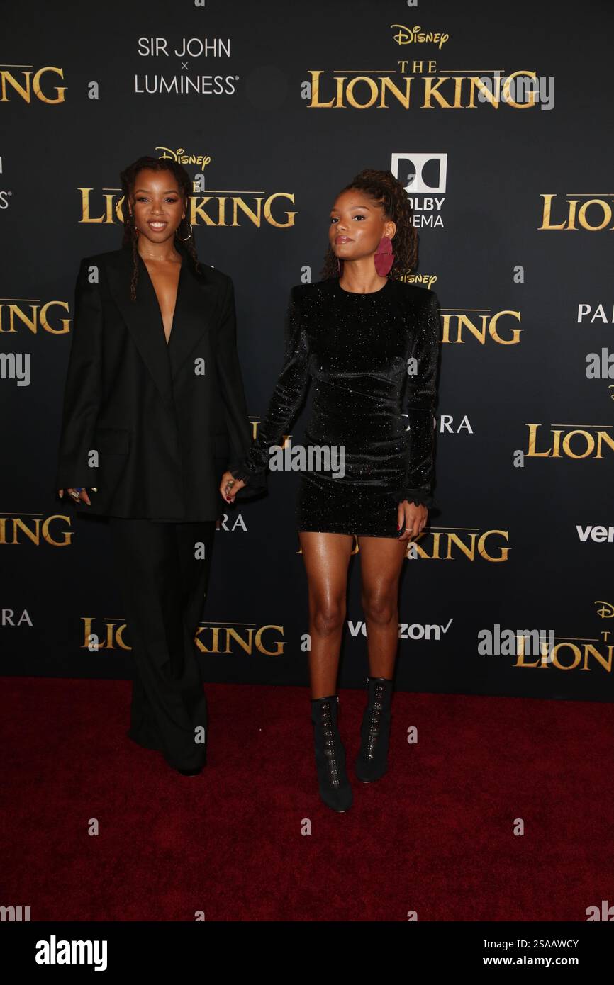 Chloe & Halle Bailey arrives at The Lion King' film premiere at Dolby