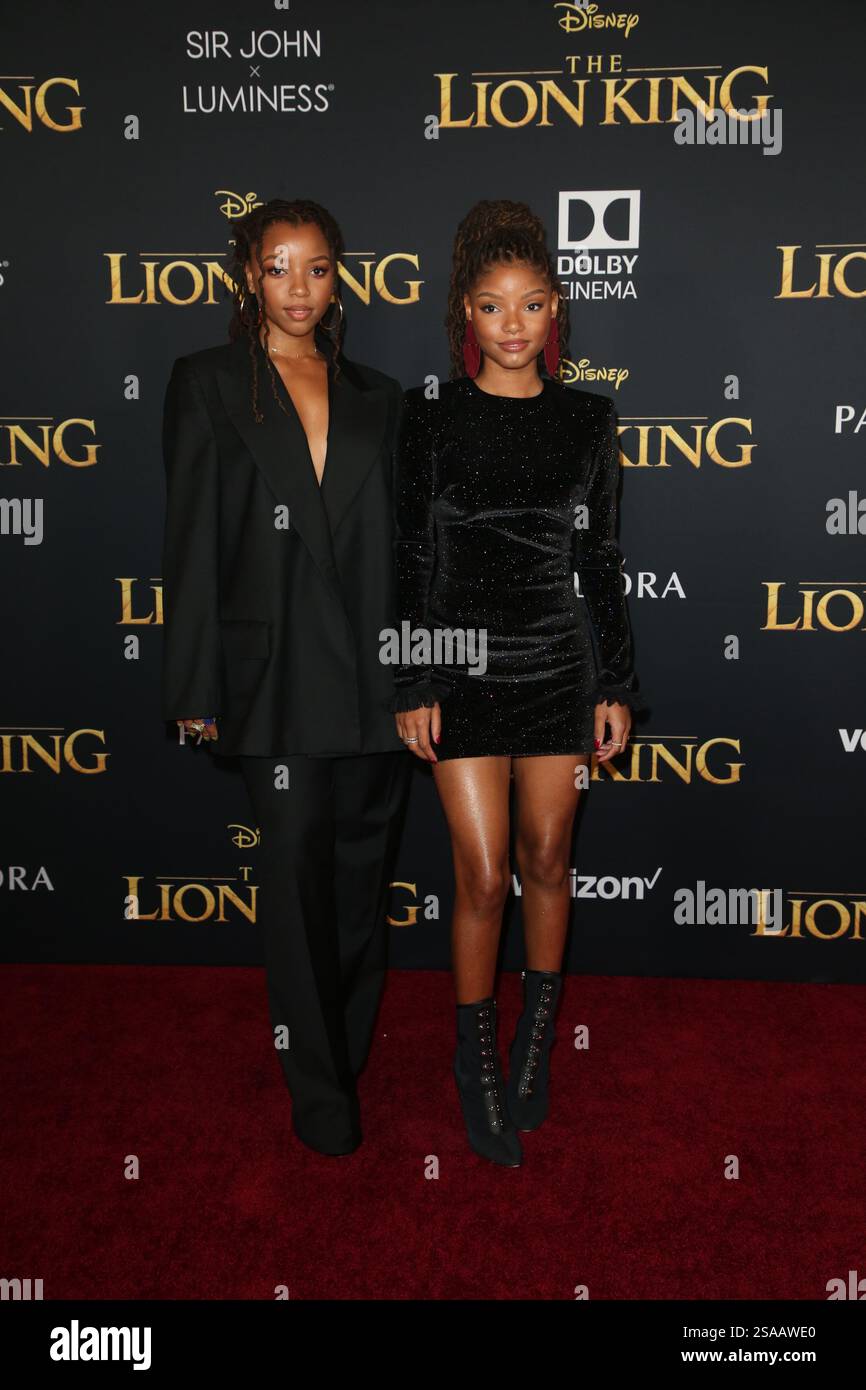 Chloe & Halle Bailey arrives at The Lion King' film premiere at Dolby