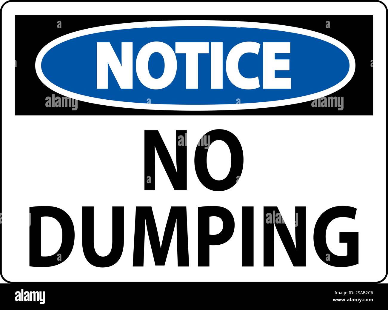 Notice No Dumping Sign Stock Vector