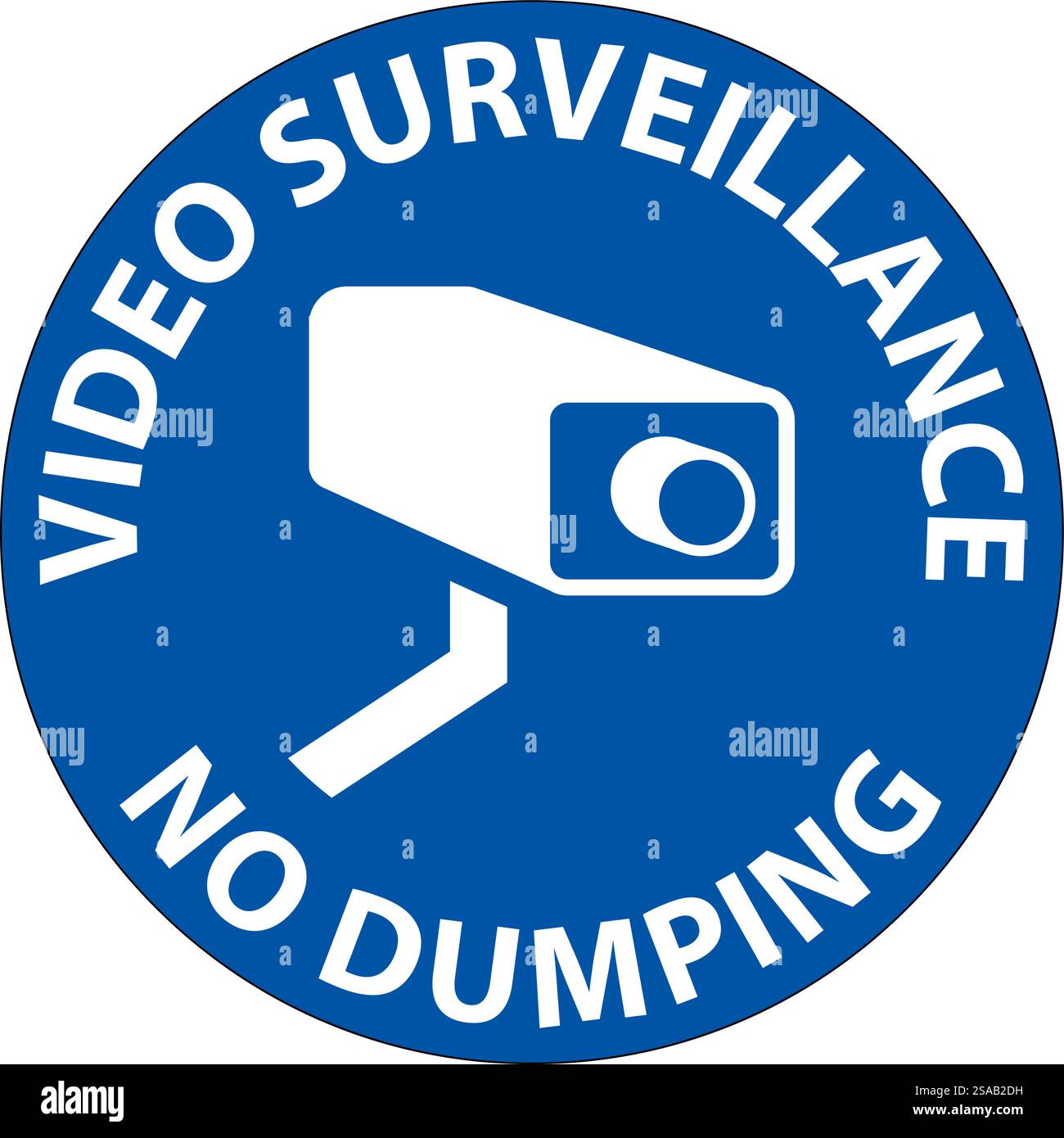 Notice Sign Video Surveillance, No Dumping Stock Vector