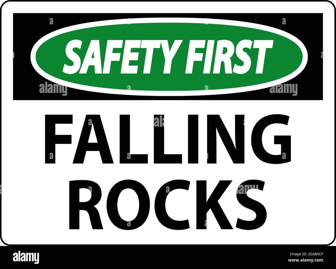 Safety First Sign, Falling Rocks Stock Vector Image & Art - Alamy