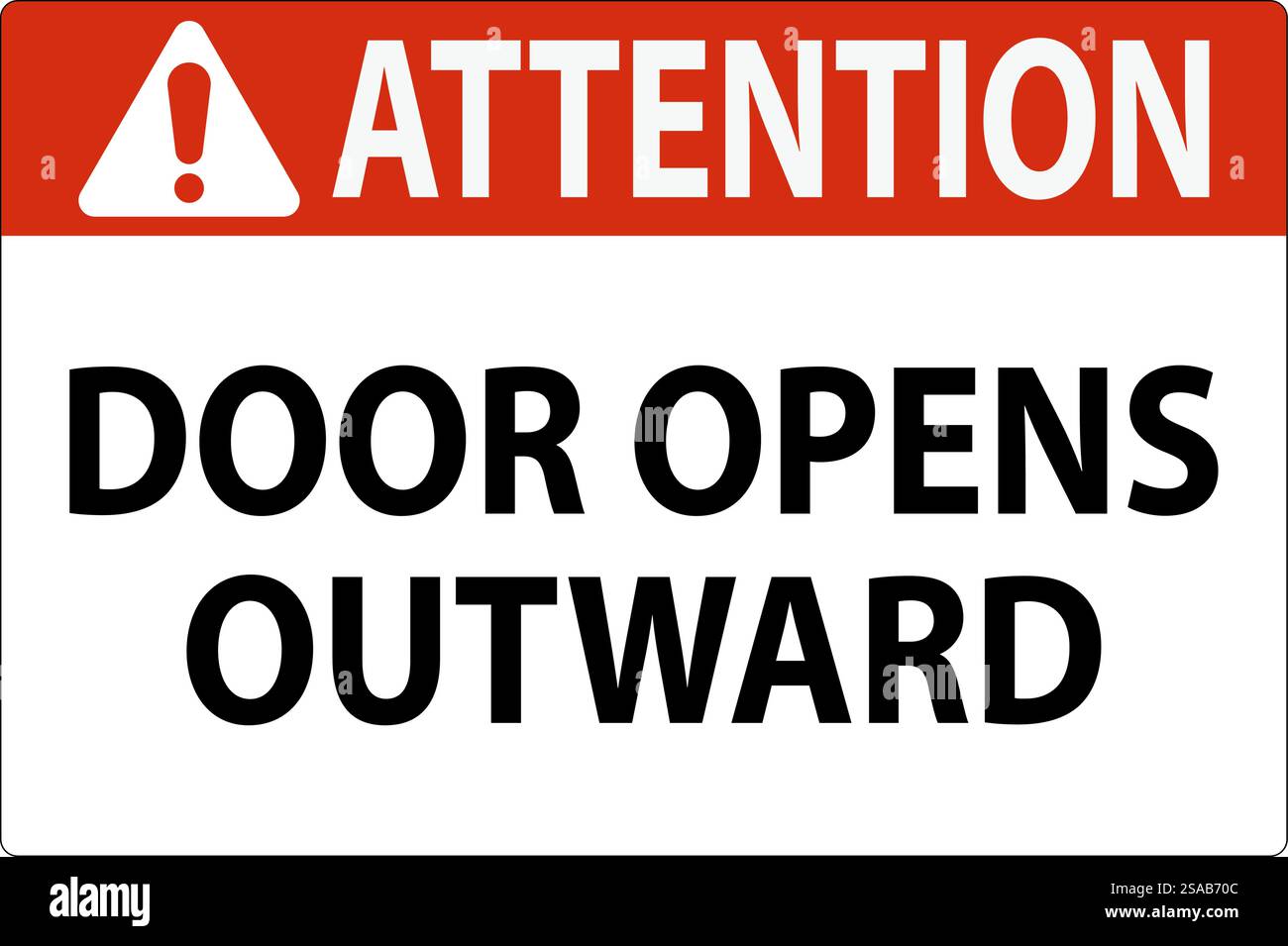 Attention Sign Door Opens Outward Stock Vector Image & Art - Alamy