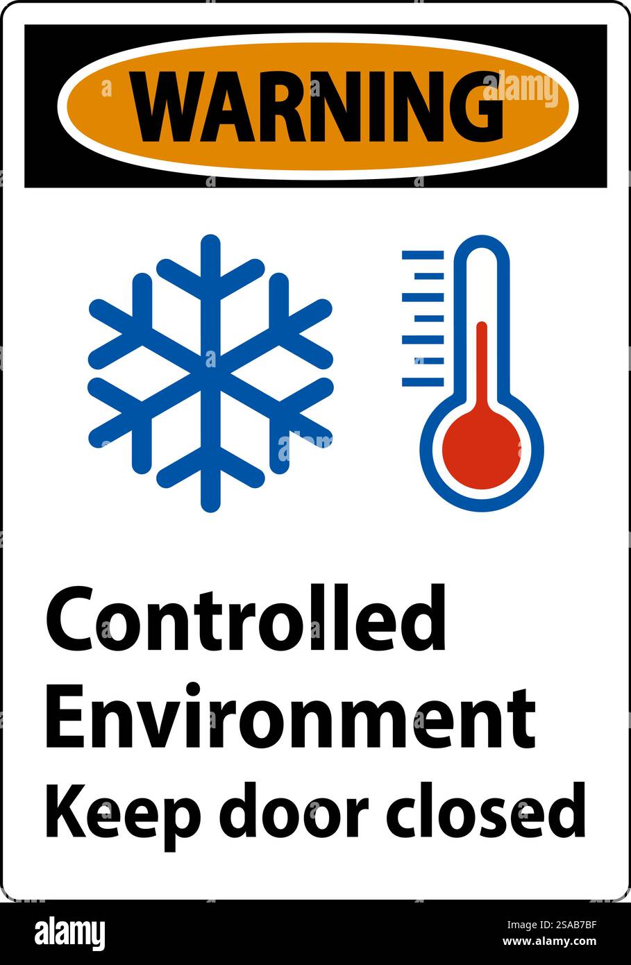 Warning Sign, Controlled Environment Keep Door Closed Stock Vector