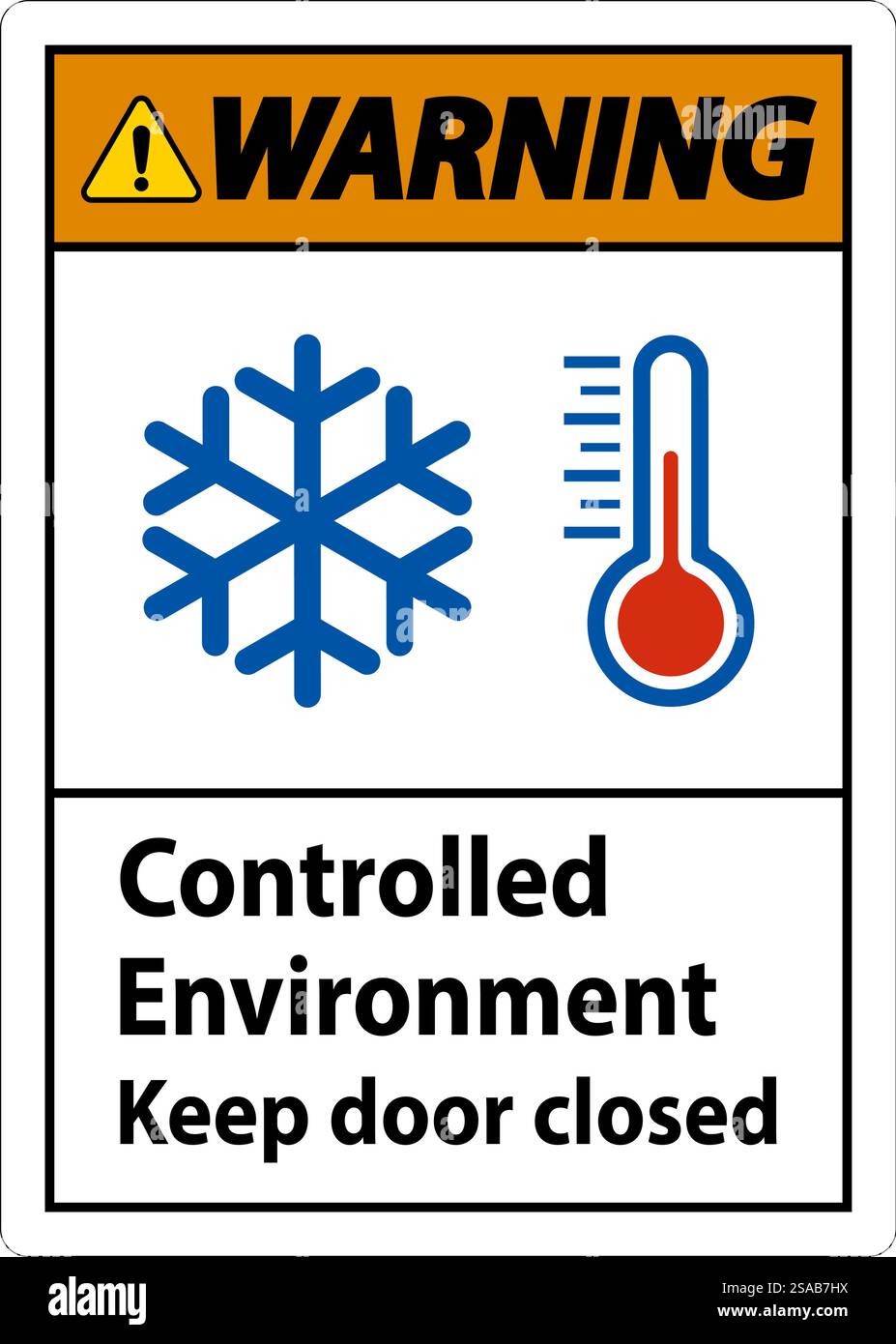 Warning Sign, Controlled Environment Keep Door Closed Stock Vector