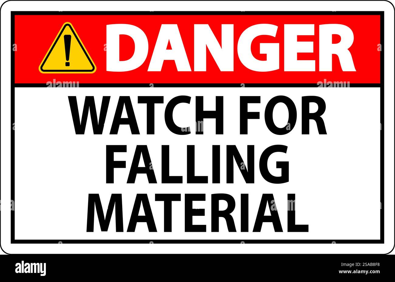 Danger Sign, Watch For Falling Material Stock Vector Image & Art - Alamy