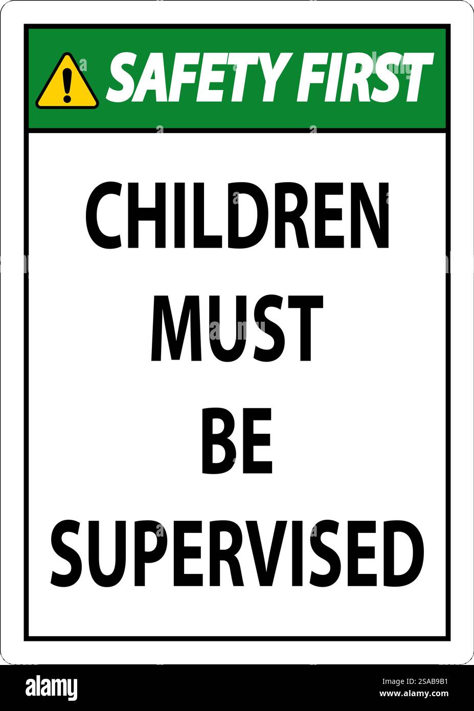 Pool Safety First Sign, Children Must be Supervised Stock Vector Image ...