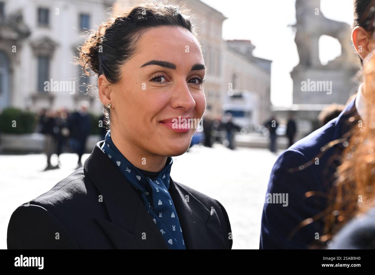 Martina Trevisan during the meeting with the President of the Italian Republic Sergio Mattarella who met the Italian national women's and men's tennis teams, winners of the BJK Cup and Davis Cup at the Quirinale on January 29, 2025 in Rome, Italy. Stock Photo